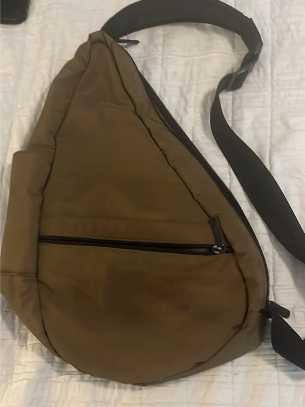 L.L. Bean Olive Green Sling Backpack with Black Strap